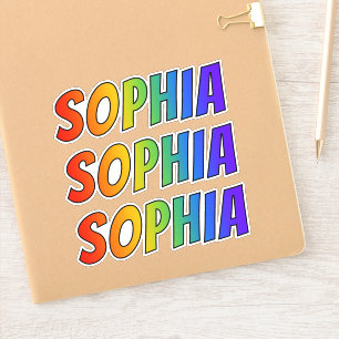 名「SOFHIA」、おもしろいレインボーカラーリング付き シール