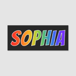 名"SOPHIA": おもしろいの虹の着色 名札