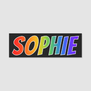 名"SOPHIE": おもしろいの虹の着色 名札