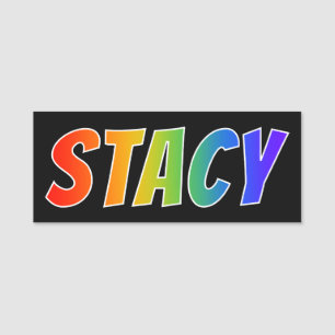 名"STACY": おもしろいの虹の着色 名札
