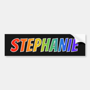 名"STEPHANIE": おもしろいの虹の着色 バンパーステッカー