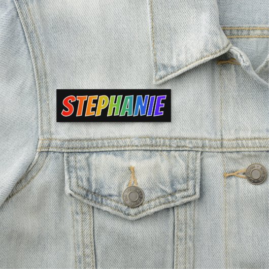 名"STEPHANIE": おもしろいの虹の着色 名札 (インサイチュ)