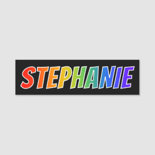 名"STEPHANIE": おもしろいの虹の着色 名札