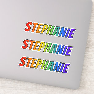 名「STEPHANIE」(おもしろいレインボーカラーリング付き) シール