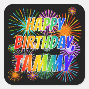名「TAMMY」、おもしろい「ハッピーバースデー」 スクエアシール