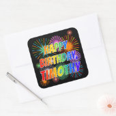 名「TIMOTHY」、おもしろい「ハッピーバースデー」 スクエアシール (封筒)