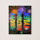 名「TYLER」、おもしろい「ハッピーバースデー」 ジグソーパズル (縦)