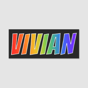 名"VIVIAN": おもしろいの虹の着色 名札