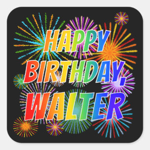 名「WALTER」、おもしろい「ハッピーバースデー」 スクエアシール