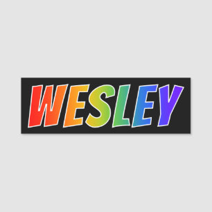 名"WESLEY": おもしろいの虹の着色 名札