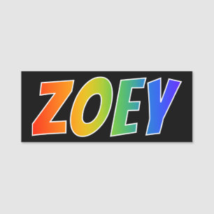 名"ZOEY": おもしろいの虹の着色 名札