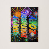 名「ZOEY」、おもしろい「ハッピーバースデー」 ジグソーパズル (縦)