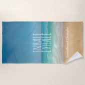 吐き出しますカリブのビーチの楽園の記憶を吸い込んで下さい ビーチタオル (正面)