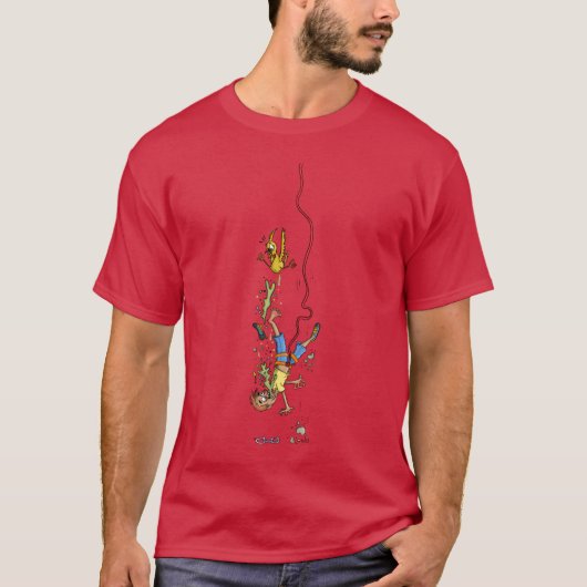 吐くロッククライマーの家族 Tシャツ (正面)