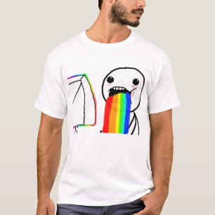 吐く虹のミームのワイシャツ Tシャツ