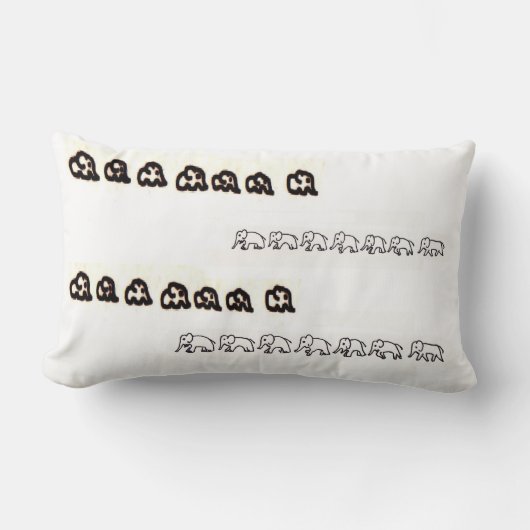 向きあう像 ランバークッション (正面)