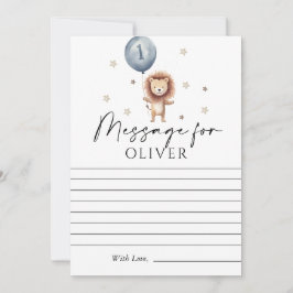 向けたワイルドワンライオンバルーンファースト誕生日メッセージ カード