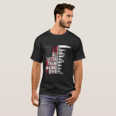 向けて911のアメリカ国旗の銃をダイヤルするよりも速く Tシャツ (正面フル)