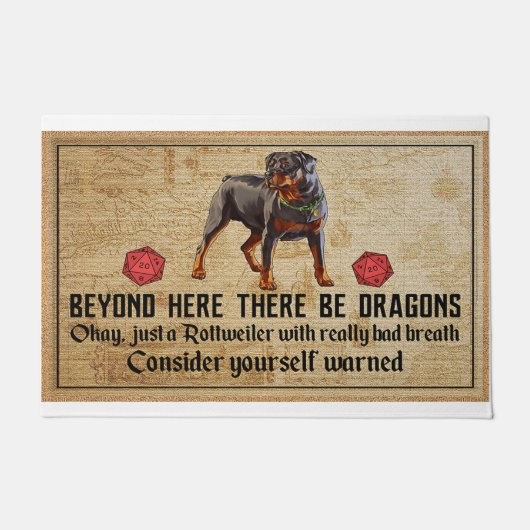 向こうにはドラゴンがいる ドアマット (正面)
