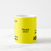 「向こう側が上だ!!!」「ああ、いや！」 ユーモアのある警告 コーヒーマグカップ (中央)