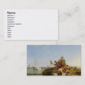 向こう彼のイーゼルおよび船積みの芸術家、1894年(油 名刺 (正面/裏面)