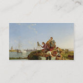 向こう彼のイーゼルおよび船積みの芸術家、1894年(油 名刺 (裏面)