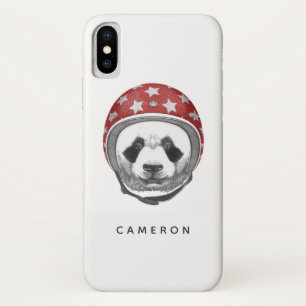 向こう見ずのパンダは あなたの名前を加えます iPhone X ケース