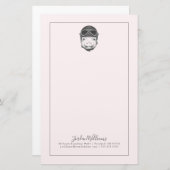 向こう見ずのブタは|あなたの名前を加えます 便箋 (正面/裏面)