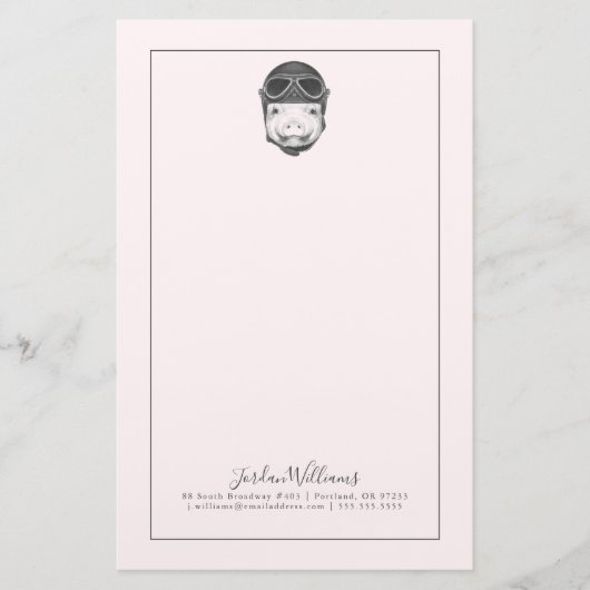 向こう見ずのブタは|あなたの名前を加えます 便箋 (正面)