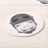 向こう見ずのブタ ラウンドペーパーコースター (アングル)