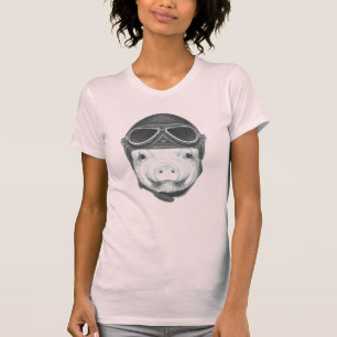 向こう見ずのブタ Tシャツ