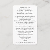 向こうJohn Harvey祈りの言葉カード – 第2版 名刺 (裏面)