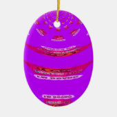 君おもしろいに恋しく思は退屈だ セラミックオーナメント (正面)