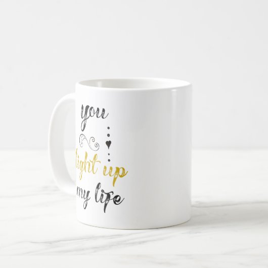 君かわいらしは僕の命を軽くする コーヒーマグカップ (正面左)