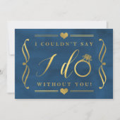 君がいないと言えぬ |ゴールドフォイル&ネイビー 招待状 (正面)