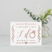 君がいないと言えぬ 実在 | 箔招待状ポストカード (立ち正面)