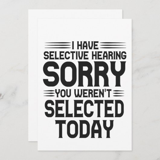 君がいなくてすまないと聞いて気の毒おもしろいだ 招待状 (正面/裏面)