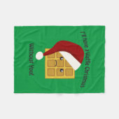 君がいなくてワッフル・クリスマスを過ごす フリースブランケット (正面(横))