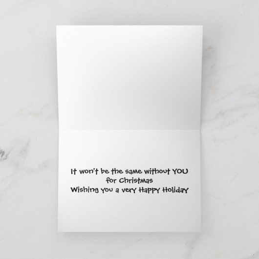 「君がいなければ、クリスマスも同じことにはならない」 シーズンカード (内部)