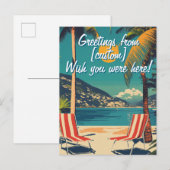 君がここにいたらよかったのに！カスタマイズ可能なポストカード ポストカード (正面/裏面)