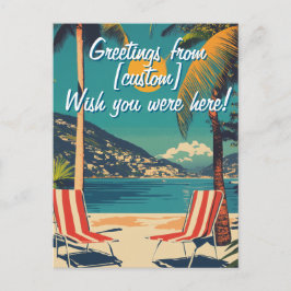 君がここにいたらよかったのに！カスタマイズ可能なポストカード ポストカード