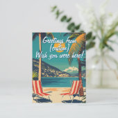 君がここにいたらよかったのに！カスタマイズ可能なポストカード ポストカード (スタンド正面)