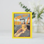 君がここにいたらよかったのに!ビキニビーチ葉書 ポストカード (スタンド正面)