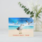 君がここにいたらよかったのに！メイン州オグンキットビーチ ポストカード (スタンド正面)
