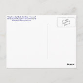 君がここにいたら！ノースカロライナ州クレイ郡 ポストカード (裏面)