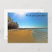 君がここにいたら!砂色のビーチはがき ポストカード (正面/裏面)