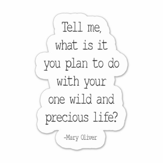 君が何をする予定か教えてくれ、メアリー・オリバー シール (正面)