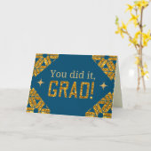 君が卒業カードグリッターした カード (黄色い花)