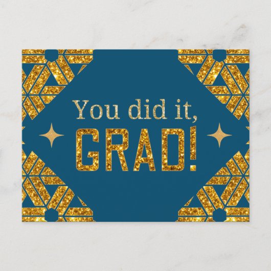 君が卒業カードグリッターした ポストカード (正面)