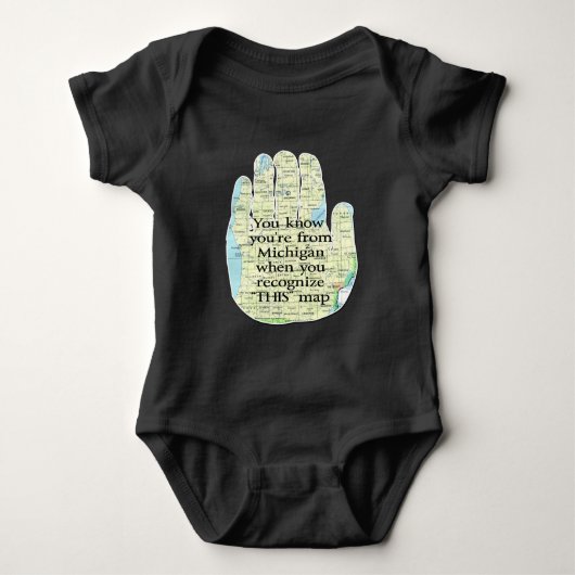 君が知っている事はあなたはミシガンから来た ベビーボディスーツ (正面)